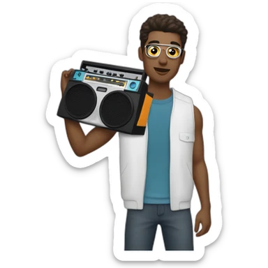 Lloyd dabbler holding a boombox sticker