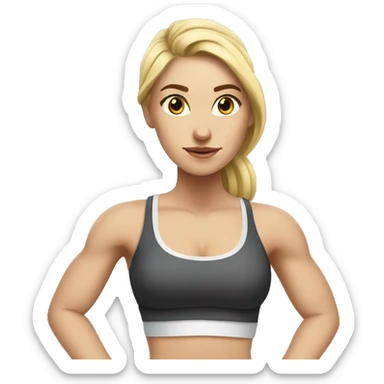strong gorgeous white girl working out sticker