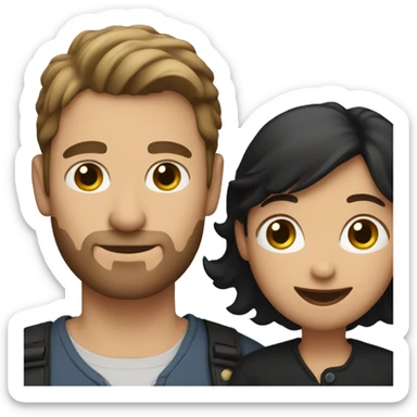 husband with a black cat in his arms sticker