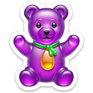 gummy bear haribo purple sticker