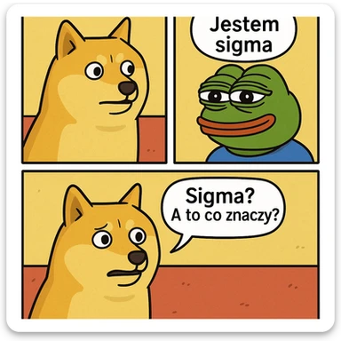 zrób komis, że ktoś jest "sigma" żart. Inspiruj się zanymi twarzami (in polish language) sticker