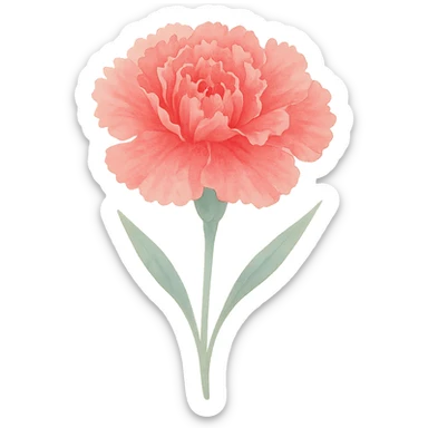 very detailed carnation, delicate ruffled petals, vibrant pink and red hues, soft gradients, realistic botanical details sticker