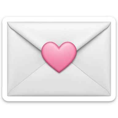 A close-up photograph of a simple white paper envelope sealed with a small, pink heart, natural lighting sticker