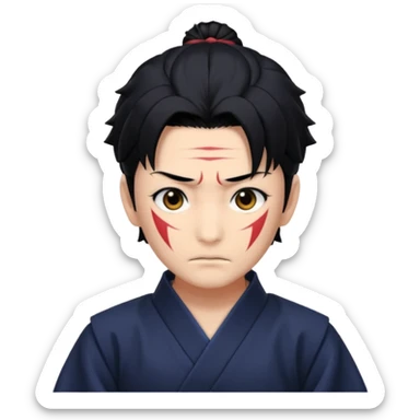 Tanjiro with scar on head from demon slayer sticker