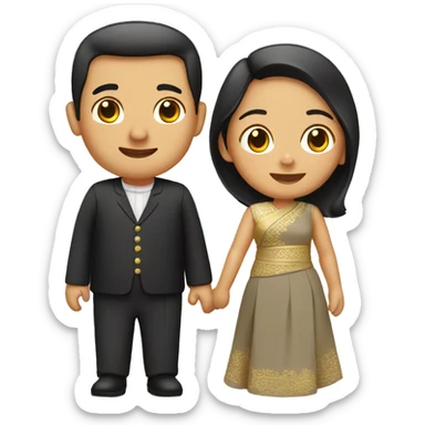 Thai woman and husband sticker
