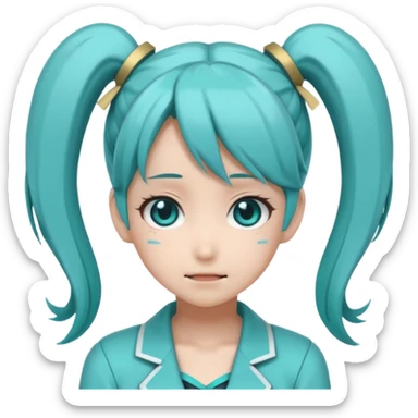 Hatsune Miku  embarrassed twintail sticker