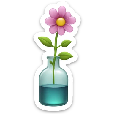 Flower in round glass bottle sticker