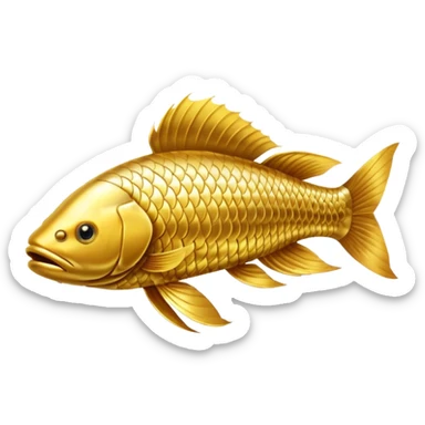 golden arowana fish, shiny scales, elegant pose sticker