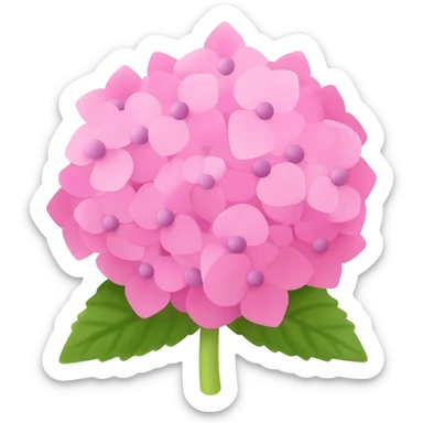 Pink hydrangea symbolises love sticker