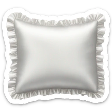 white silk pillow with ruffles sticker