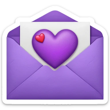 IOS's love letter emoji but with a purple heart instead of a red heart sticker