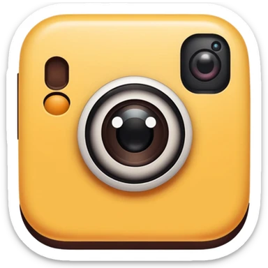 Create a [Instagram] in a minimalist, playful hand-drawn doodle style, using thick, uneven black outlines and keeping the object white with two small black dot eyes. Center the anthropomorphic object within a solid-colored circular background, maintaining the simple, cartoonish feel. sticker