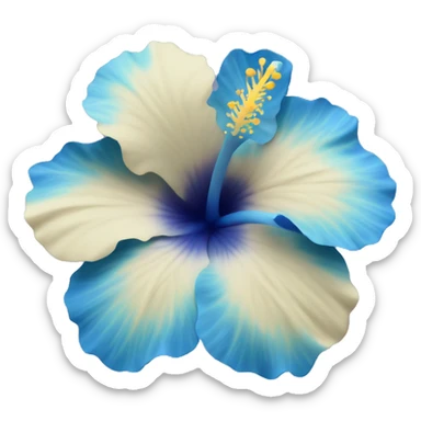 blue hibiscus flower with shades of blue  sticker
