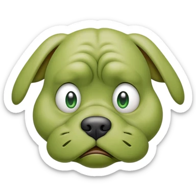 ugly green dog super super ugly sticker