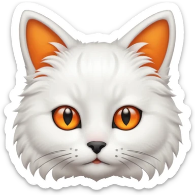 gatito blanco con orejas negras  sticker