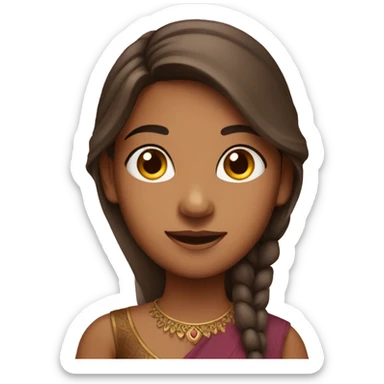 indian girl with brown hair sticker