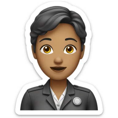 female assistant sticker