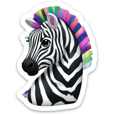 Lisa frank zebra with glitter rainbow stripes sticker