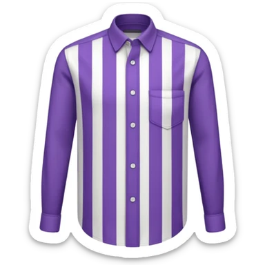 white and dark violet vertically striped shirt sticker
