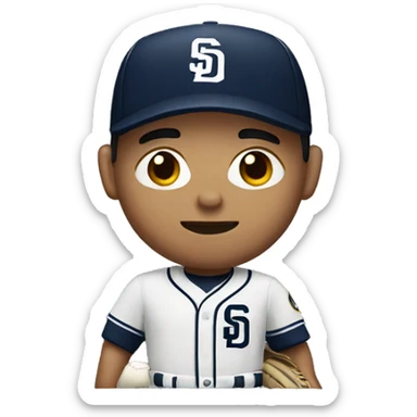 Asian man in San Diego padres uniform sticker