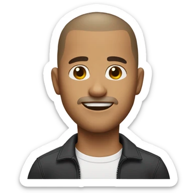 man with buzz cut and facial hair drooling sticker