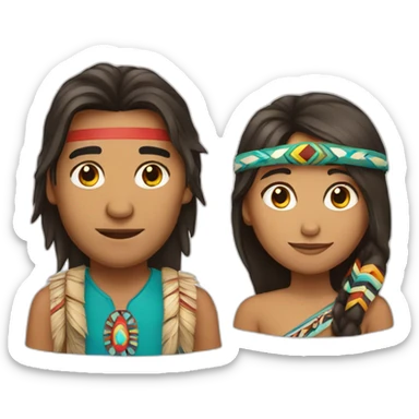 indigenous guy besides indigenous girl sticker