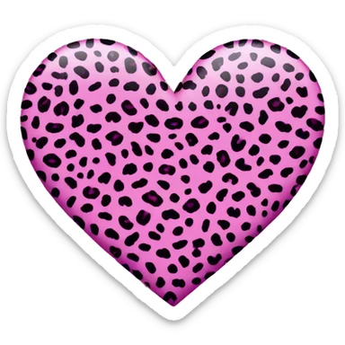 Pink leopard print heart sticker
