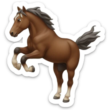 Un cheval sautant un tronc sticker