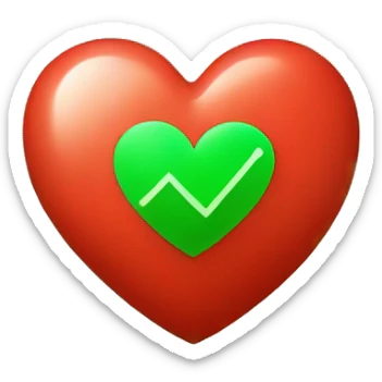 red cardiac heart with green check mark superimposed on it sticker