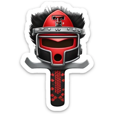Texas-tech-red-raiders Caucasian tattooed  battle helmet Mohawk machete  sticker