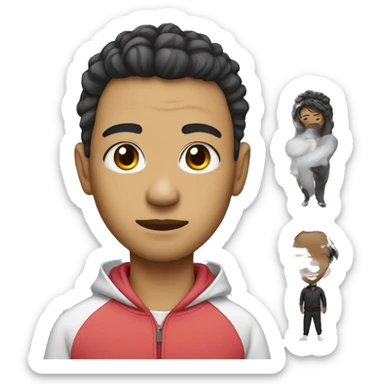 Shi zu with false lashes on and a sweat suit on sticker