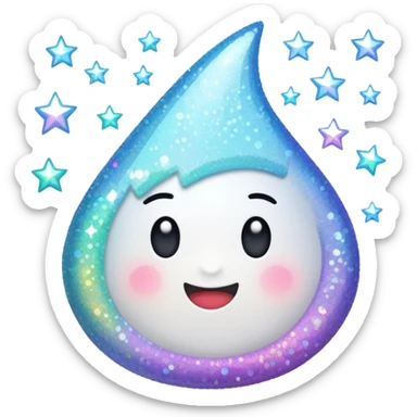 white glory glitter sticker