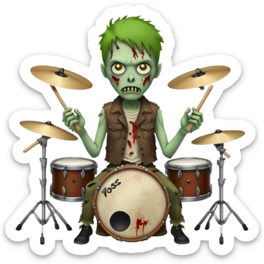 drummer zombie sticker