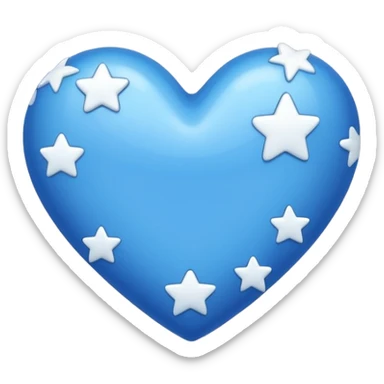 can you generate a blue heart with stars sticker