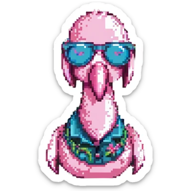 flamingo with sunglasses sticker