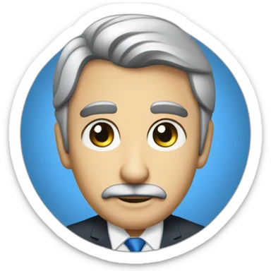 empresario rubio con ojos azules delgado sticker