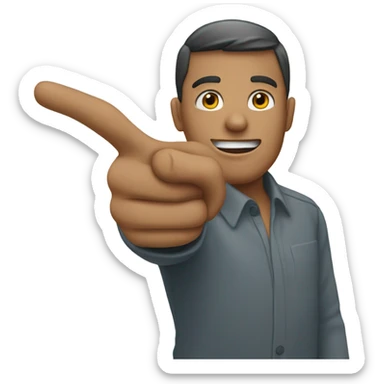 A person pointing at the screen sticker