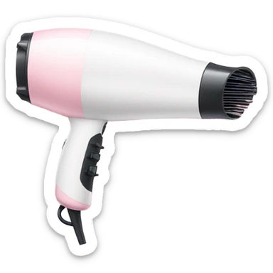 Hairdryer white light pink eadges sticker
