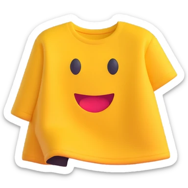 Show only the t-shirt, no arms, no body, no head, keep the 3D emoji style, no background. sticker