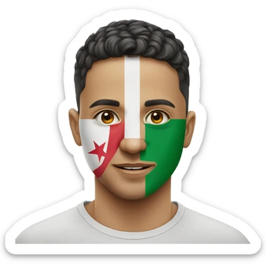 Algerian flag in person's face sticker