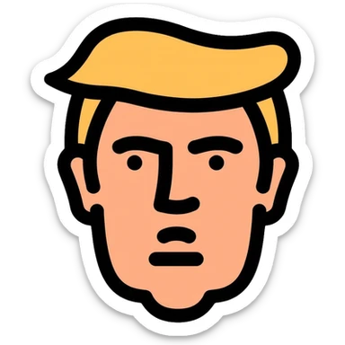 Donald Trump with his signature hairstyle sticker
