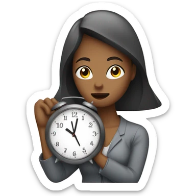 Women looking at a clock waiting to get off work for the weekend sticker
