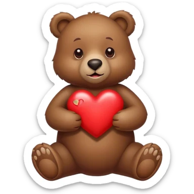 cute bear with a heart in arms sticker