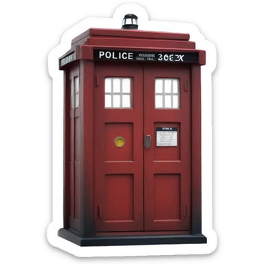 English-red-police-box sticker