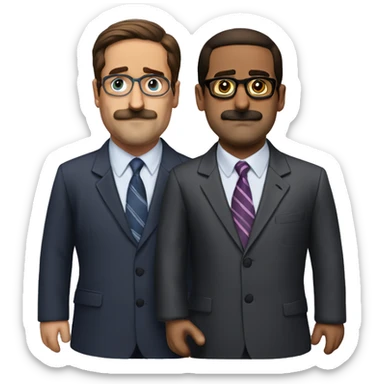 michael scott with mustache and glasses sticker