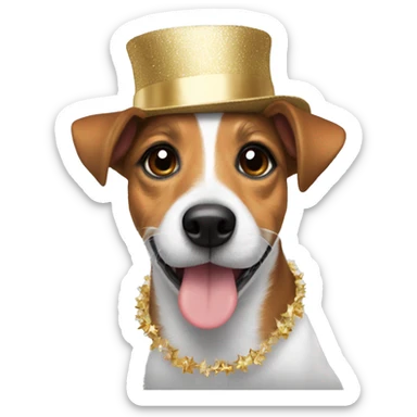 Jack Russell girl in a New Year's hat. sticker