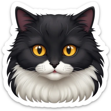 American Curl black cat sticker
