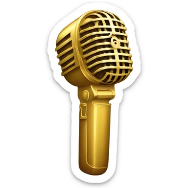 A golden microphone or a sparkling press badge sticker