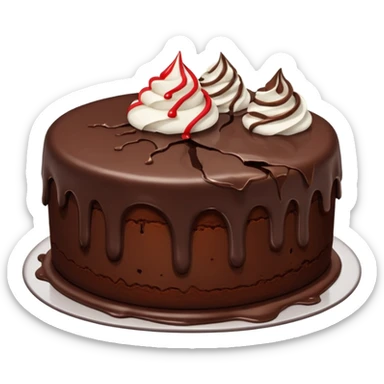 Fallen cake sticker