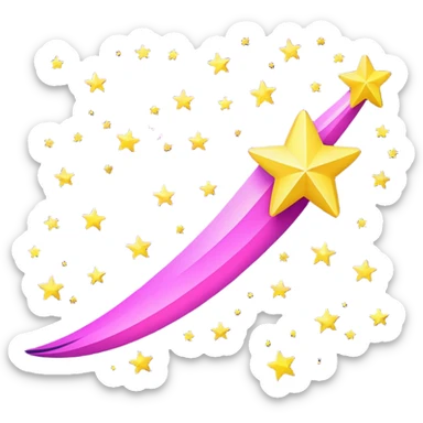purple-pink shooting star, yelow stars sticker